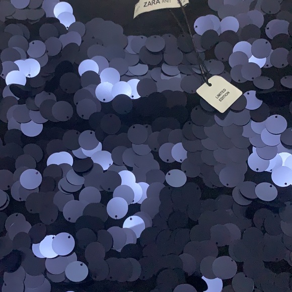 Zara limited edition blue sequin knit mini dress - Picture 14 of 16